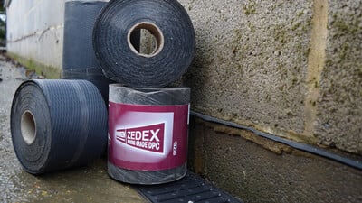 Damp proof course for brick or block wall construction