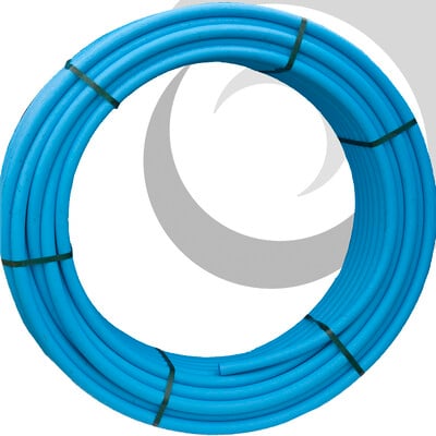 MDPE Water Pipe: 20mm x 50m Coil; BLUE 12.5 bar/ PE80/ SDR9