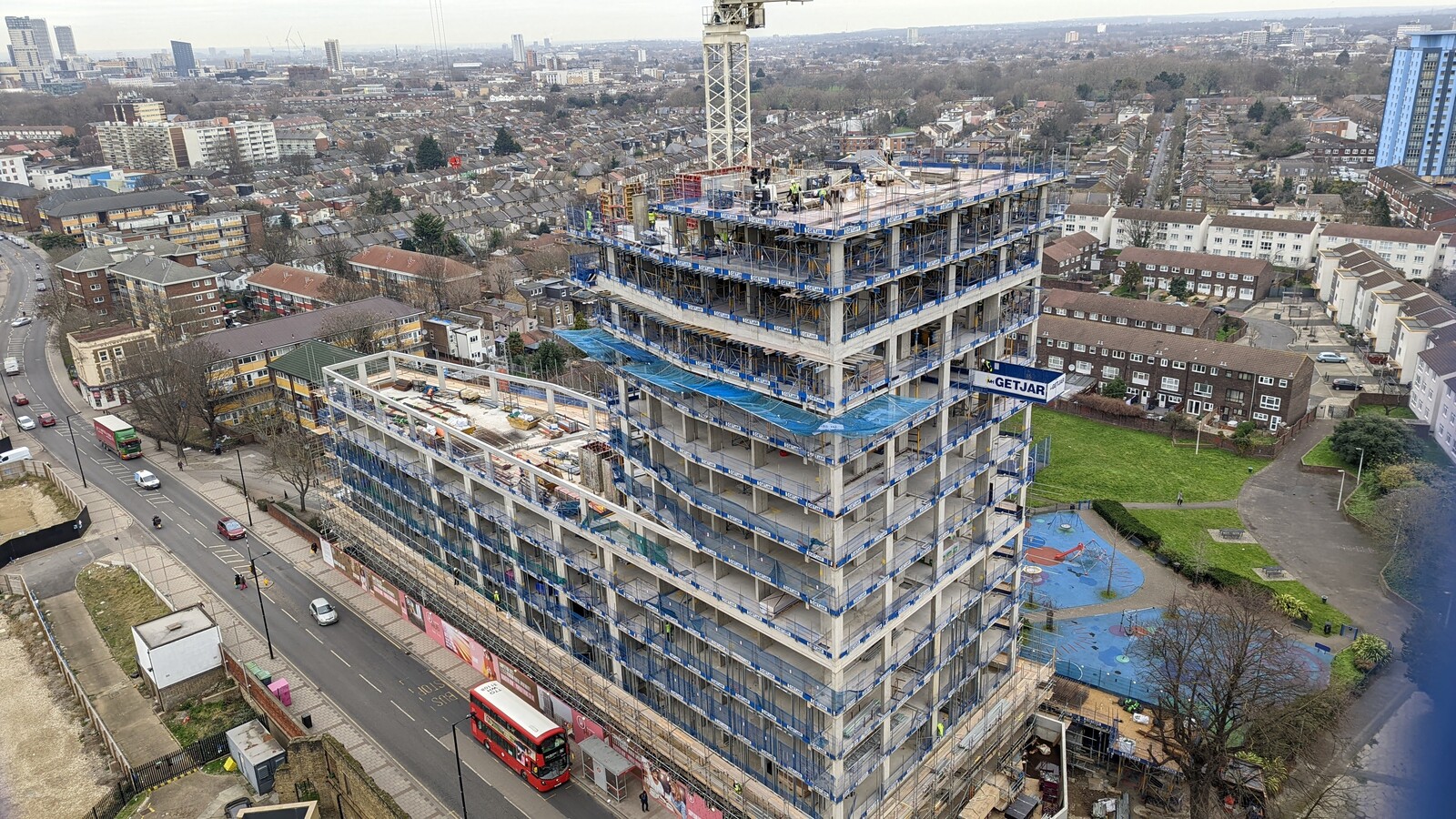Plaistow Hub London during construction Getjar