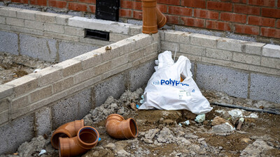 Polypipe Drainage Mess on building site with no SiteStak