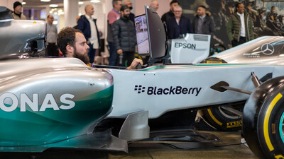 Drainfast team racing on The Grid at Mercedes-Benz World