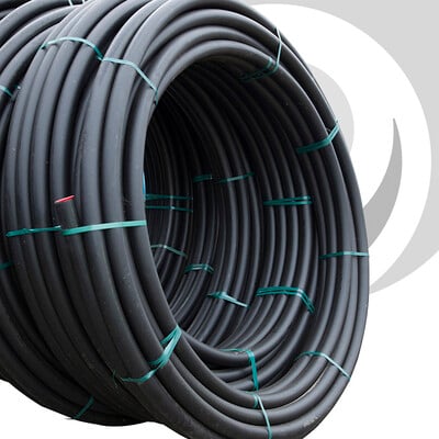 HDPE Water Pipe: 32mm x 25m Coil; BLACK