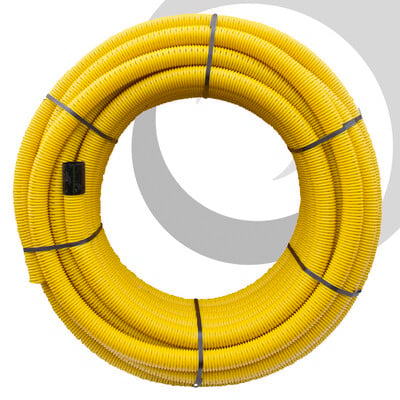 PERFORATED Gas Duct: 80mm x 50m Coil; YELLOW