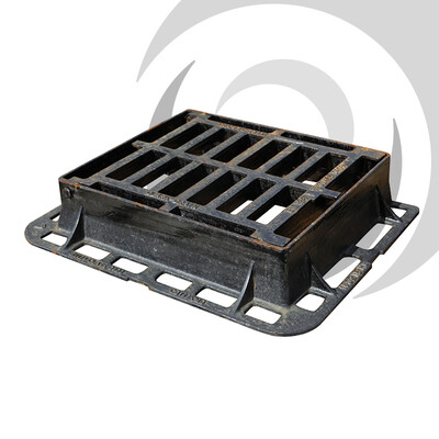 Ductile Iron Gully Grate: 420 x 420 x 100mm; D400 HINGED