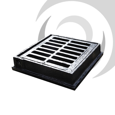 FLAT Iron Gully Grate: 300 x 300mm; B125 Ductile Hinged