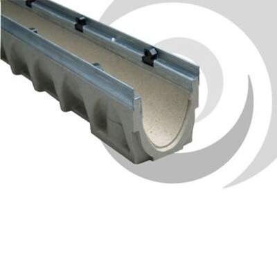 MULTIV+100 100mm W x 150mm D Polymer Channel, Stainless Steel Edge Rails