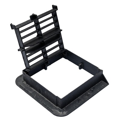 Ductile Iron Gully Grate: 420 x 420mmxx150mm D400;Hinged,Traffic Flow GG&F