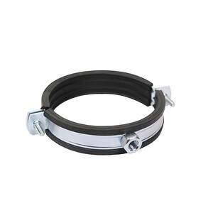 102-111mm Zinc Plated Pipe Bracket Rubber Lining - M10 Thread