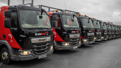 Drainfast fleet of DAF delivery trucks