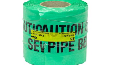 Detectable U/G Warning Tape - Sewer Pipe (x100m) Green