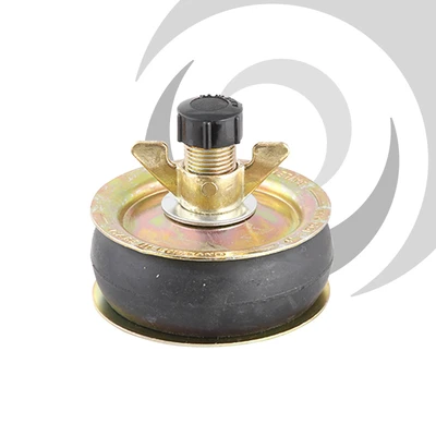 125mm Expanding Pipe Stopper 1/2" Test Thread Pressed Steel; 124-139mm range