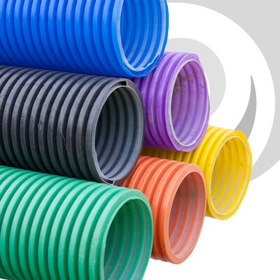 110mm OD Twinwall Electrical Duct x6m; BLACK c/w Coupler