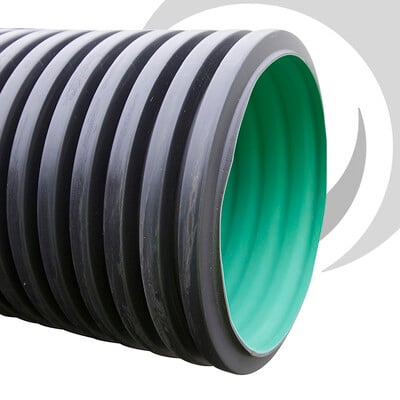 300mm BBA Twinwall Plain Ended Pipe x6m