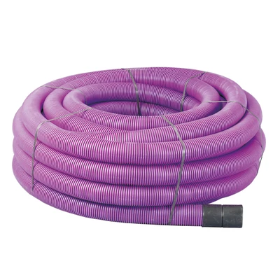 63mm OD Twinwall Duct Coil x50m; PURPLE
