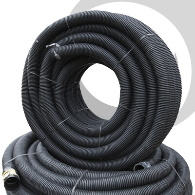 90mm OD Twinwall Duct x50m; BLACK