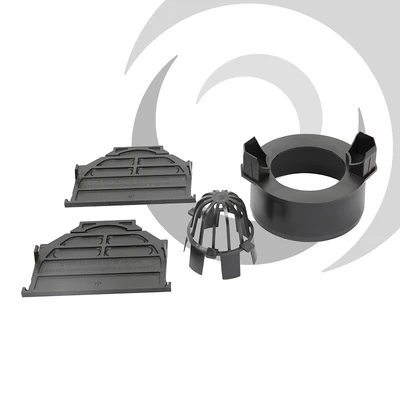 Hexdrain Accessory Set inc. Outlet Connector 2x End Caps & Leaf Guard