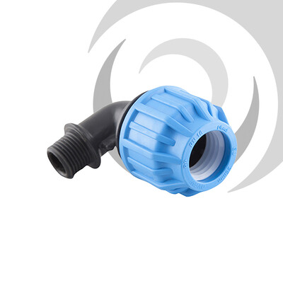 25mm x 1/2" Comp. 90deg Elbow MALE Thread