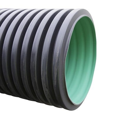 750mm Twinwall Pipe c/w Inline Coupler x6m;