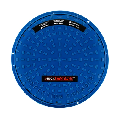 MuckStopper Blue 450mm Stormwater Inspection Chamber Cover
