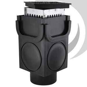 P/propylene LibertyDrain Channel Sump/Corner Unit c/w Galvanised Debris Trap
